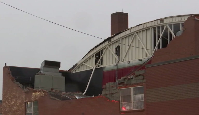 ‘I was praying’: Video shows students running after wind blows roof off elementary school gym