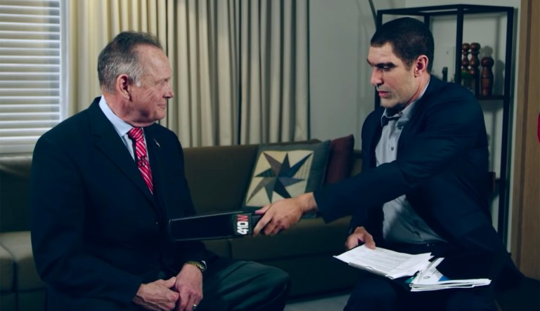 Sacha Baron Cohen pranks Roy Moore with fake pedophile detecting machine