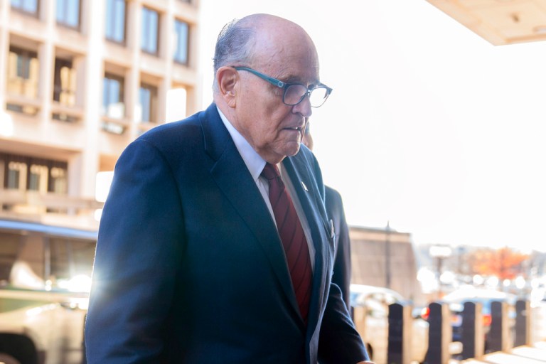 Former Mayor of New York Rudy Giuliani arrives at the federal courthouse in Washington, Monday, Dec. 11, 2023.