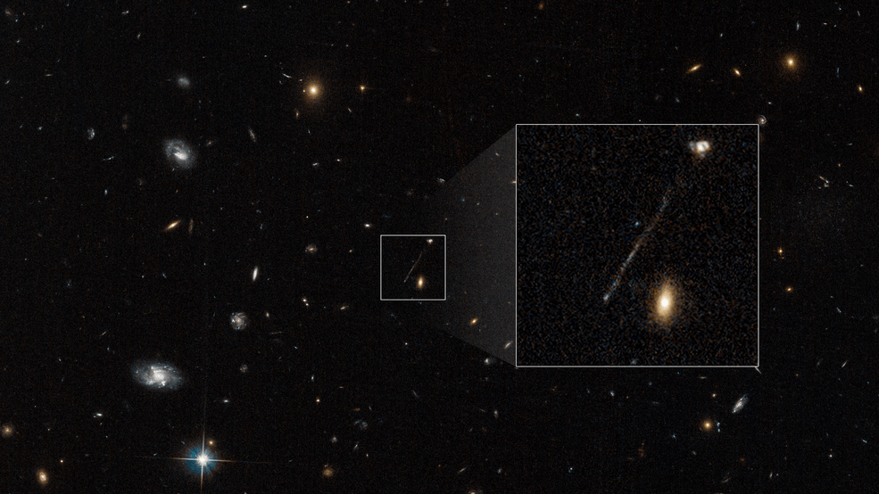 Hubble Space Telescope captures black hole barreling across space