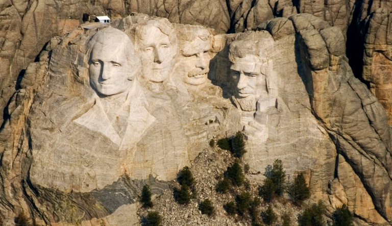 FILE - This April 22, 2008 file photo shows the Mount Rushmore National Memorial in the Black Hills of South Dakota. A U.S. Geological Survey report announced Monday, May 2, 2016, concluded that past fireworks displays at Mount Rushmore are the likely source of a pollutant found in water within the site in western South Dakota.
