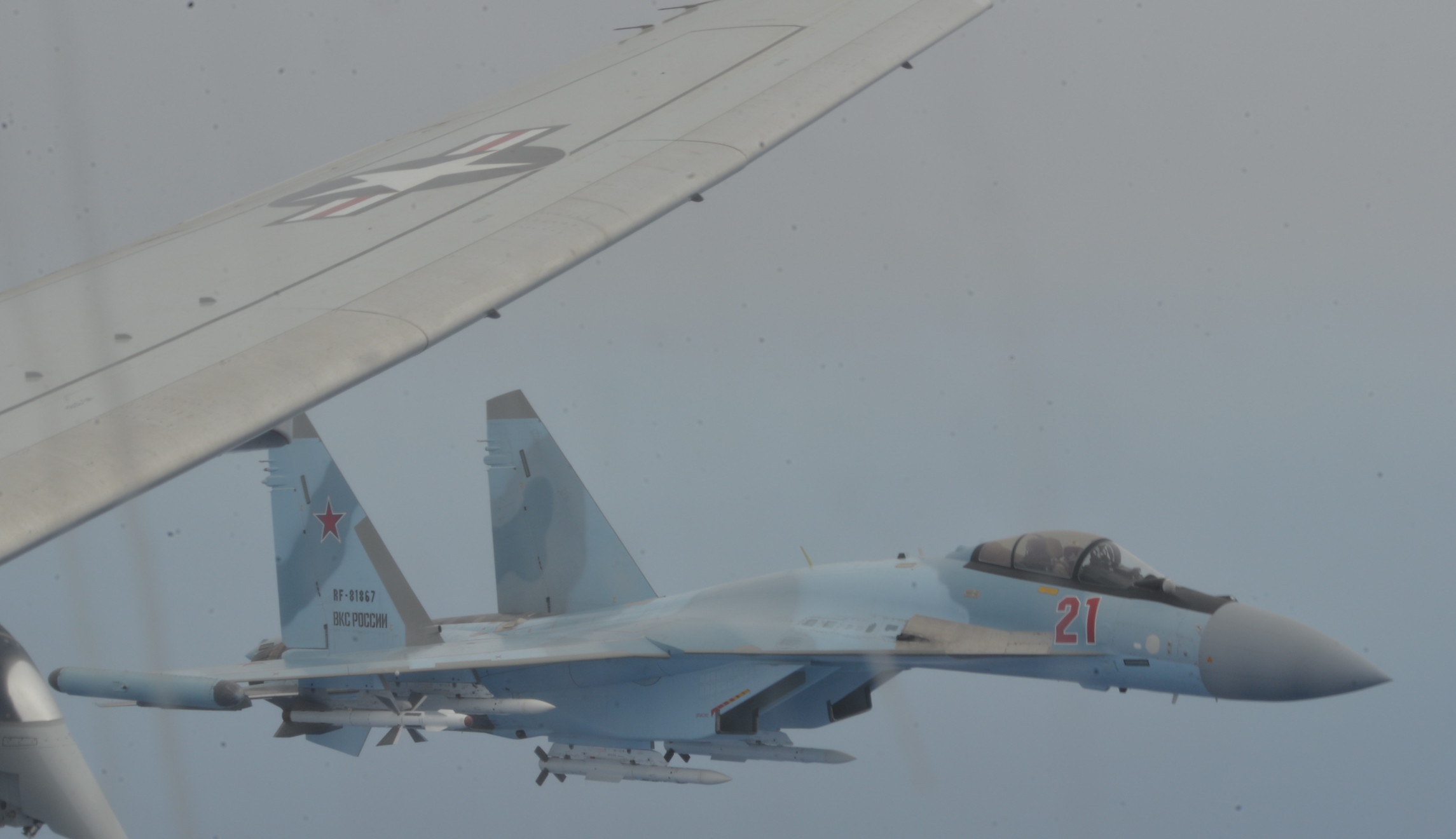 Russian pilots make ‘unsafe’ intercept of US spy plane for third time in two months