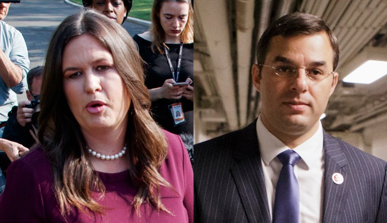 Sarah Sanders and Rep. Justin Amash are seen.
