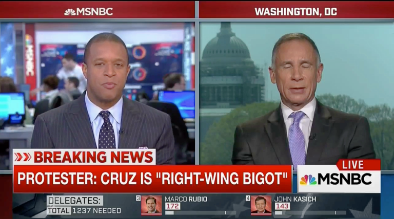 MSNBC interrupts broadcast for ‘breaking news’ of Cruz heckler