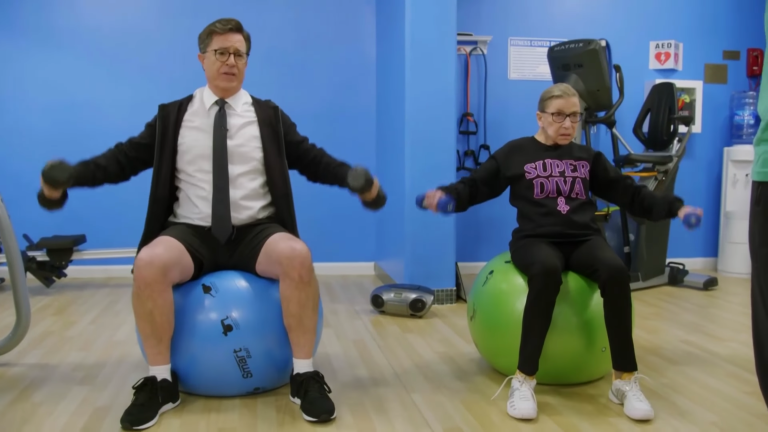 Stephen Colbert hits the gym with Ruth Bader Ginsburg: WATCH