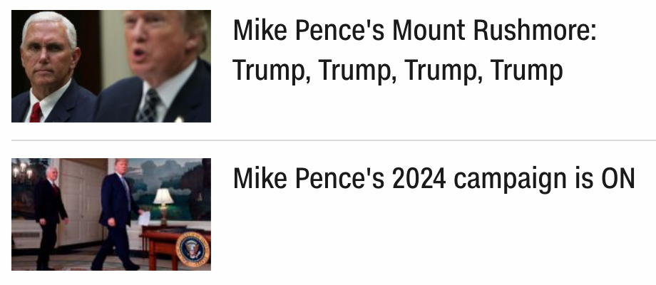 Which is it CNN? Pence is Trump’s top rival or the ‘Kandinsky of kissing up’