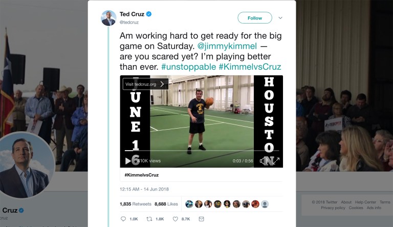 Ted Cruz practices layups to prepare for Jimmy Kimmel showdown: Watch