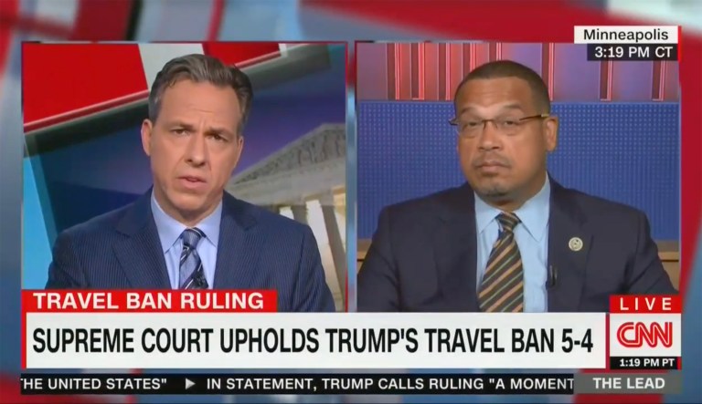 Jake Tapper presses Keith Ellison on condemning Trump travel ban but ignoring Obama-era travel restrictions
