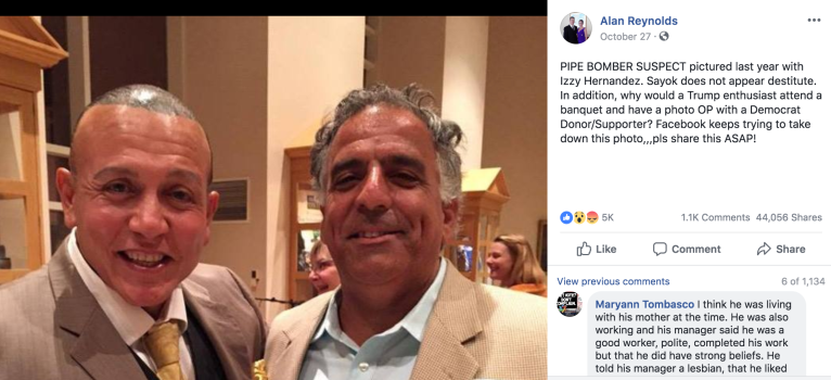 Fact Check: Was the Pipe Bomber Photographed with a Major Democrat Donor?