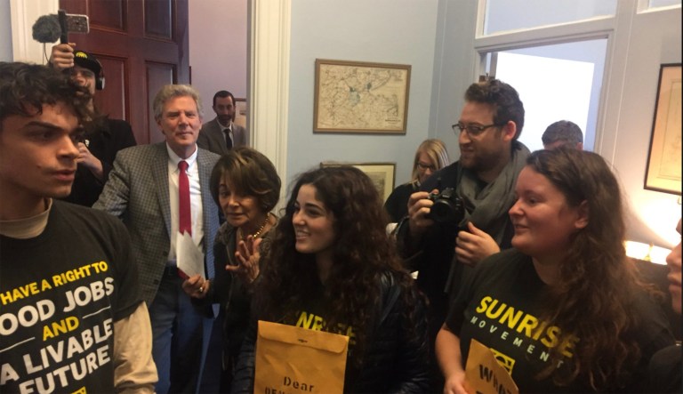 Activists protest Democratic offices, demand ‘rapid, massive, wartime mobilization’ on climate change