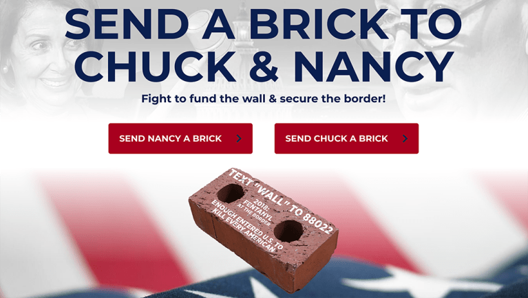 Trump campaign sending bricks to Pelosi and Schumer