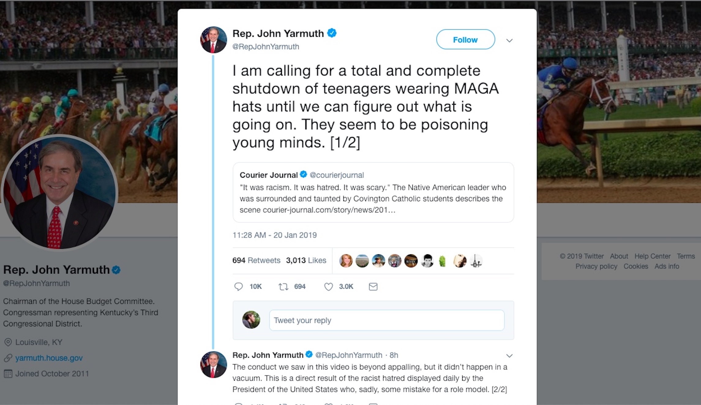 Kentucky Democrat crushed by Twitter ratio for ‘joke’ about banning teens from wearing MAGA hats