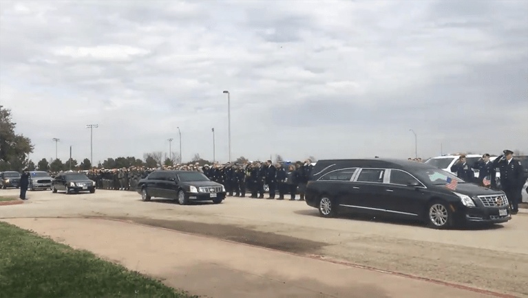 Funeral procession for late Border Patrol agent Donna Doss stretches more than 150 vehicles