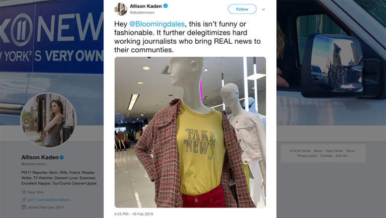 Journalists should not pressure stores over ‘Fake News’ T-shirts