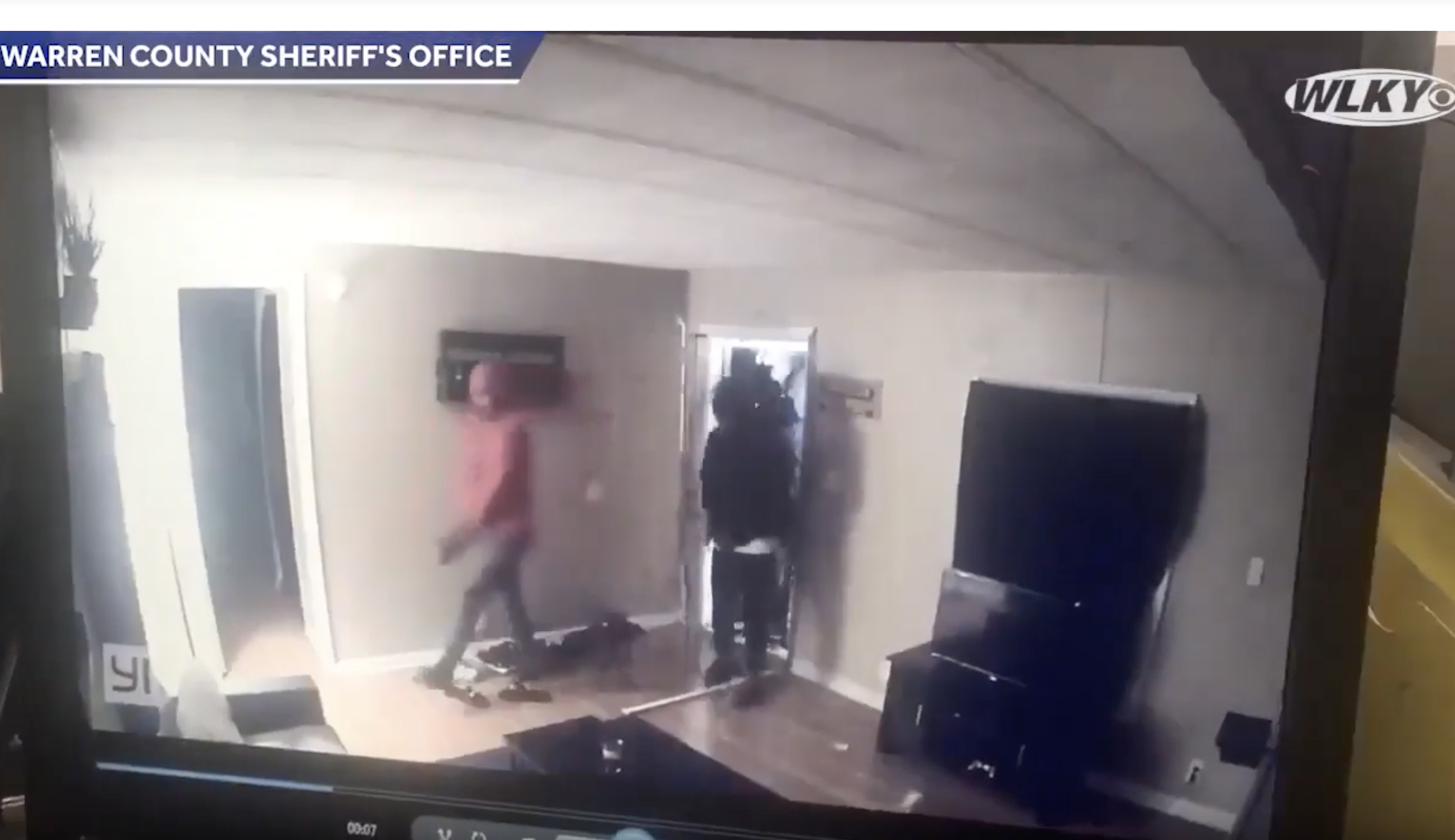 WATCH: Homeowner shoots at four armed intruders after they bust down the door