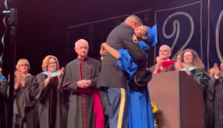 Army dad turns up at daughter’s high school graduation 10 years after he last saw her