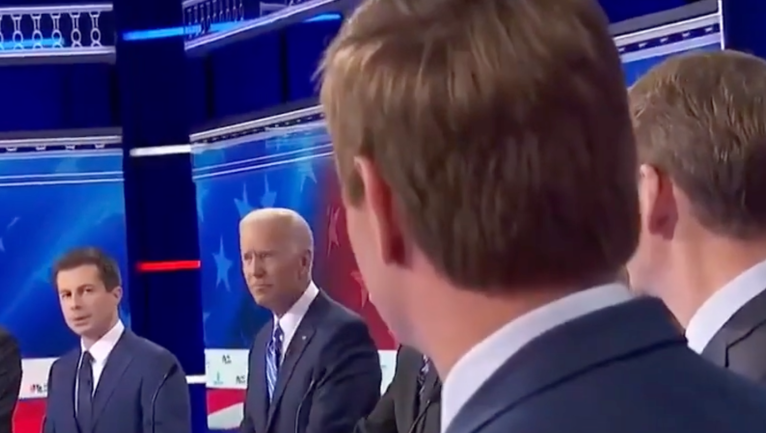 Pete Buttigieg glares at Eric Swalwell after mentioning South Bend police shooting