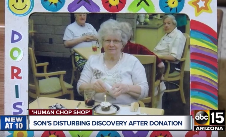 Company sold deceased mother to Army, which strapped her body to chair and blew it up