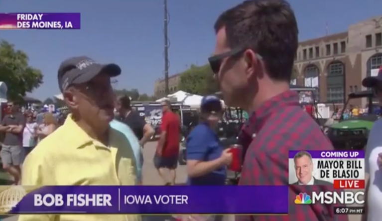 ‘I’m white, old, they call me all kinds of names’: Iowan tells MSNBC to ‘guess’ who he is voting for