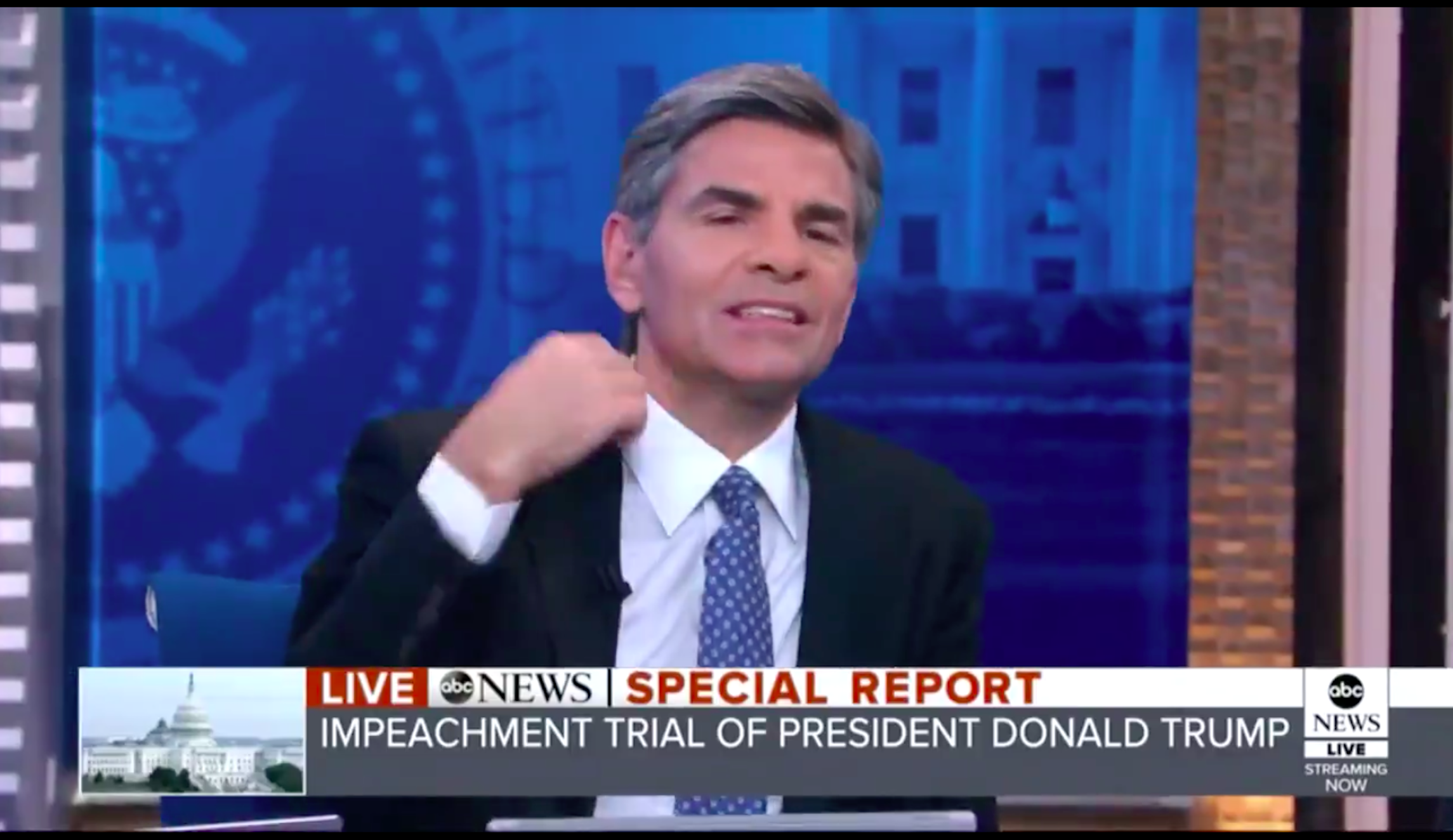 ‘Caught’: White House tweets out clip of George Stephanopoulos cutting off Trump impeachment attorney