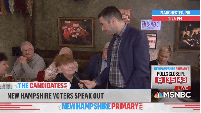 New Hampshire voter tells MSNBC on air she voted for Sanders because of network’s ‘stop Bernie cynicism’