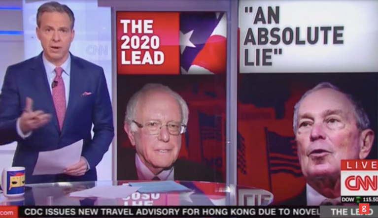 Jake Tapper ‘shocked’ by Bernie Sanders aide who made ‘wild, incendiary allegations’ about Bloomberg