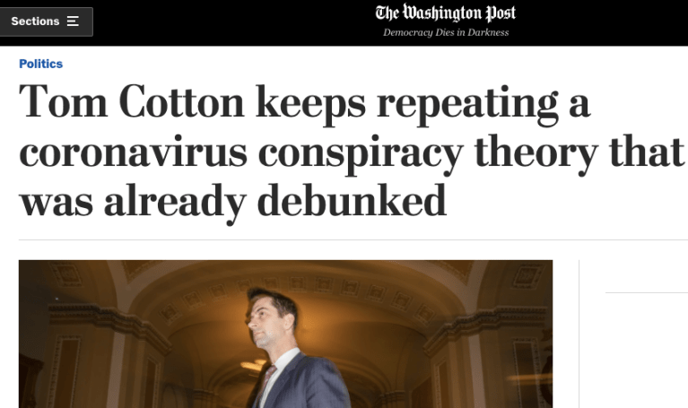 On coronavirus origins, a lot of people owe Tom Cotton an apology