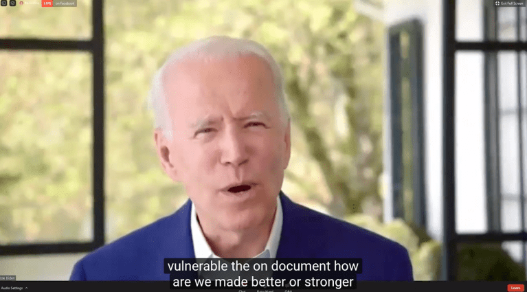 The bear is loose: Biden breaks out of the basement for virtual campaign event