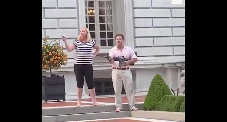 Viral couple who brandished guns at protesters outside home supports Black Lives Matter