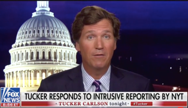 Tucker Carlson accuses New York Times of endangering his family with forthcoming story
