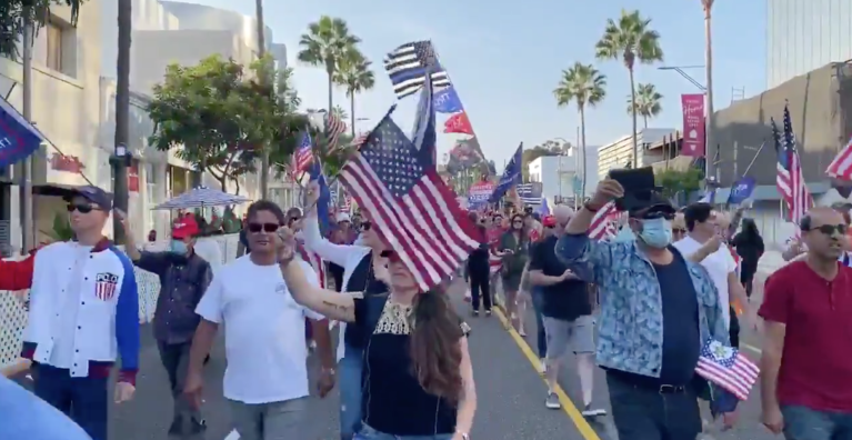 Trump supporters flood Beverly Hills in ‘largest’ and ‘most diverse’ rally on Rodeo Drive