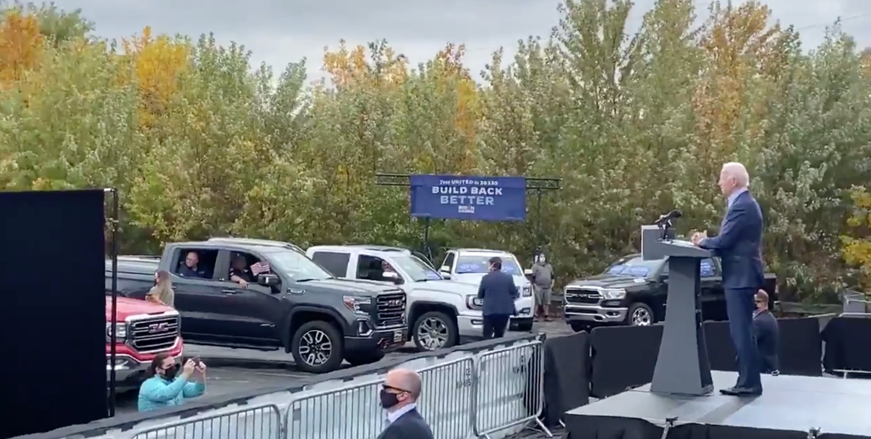 Trump supporters pour out for Biden event while chanting, ‘Four more years!’