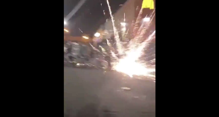 ‘I wish hate for all of y’all’: Rioters seen launching fireworks at DC police