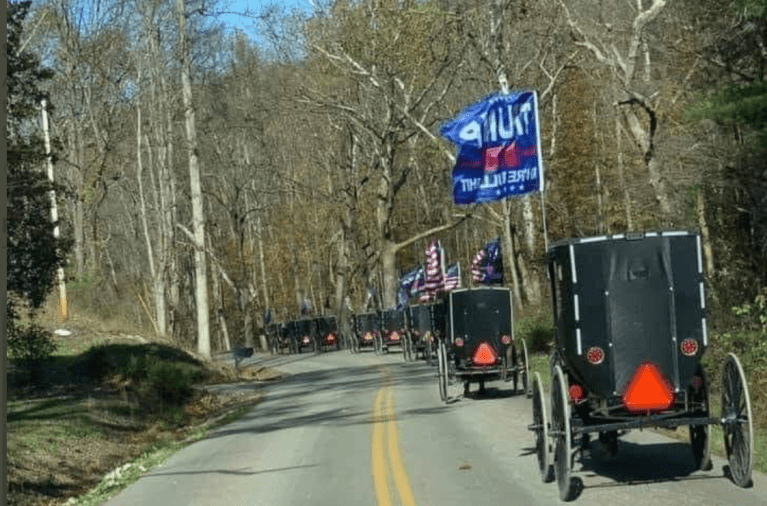 Videos of horse and buggy Amish ‘Trump Train’ go viral on Election Day