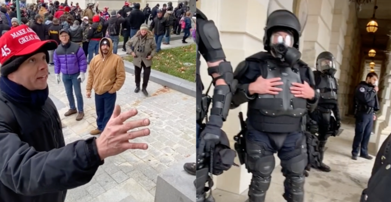 Video shows Trump supporter begging law enforcement to call for backup during Capitol siege