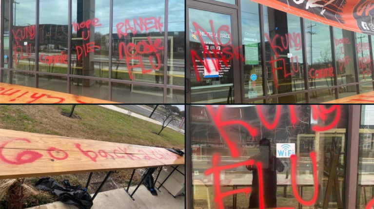 San Antonio ramen noodle shop vandalized with racist graffiti after owner criticizes governor