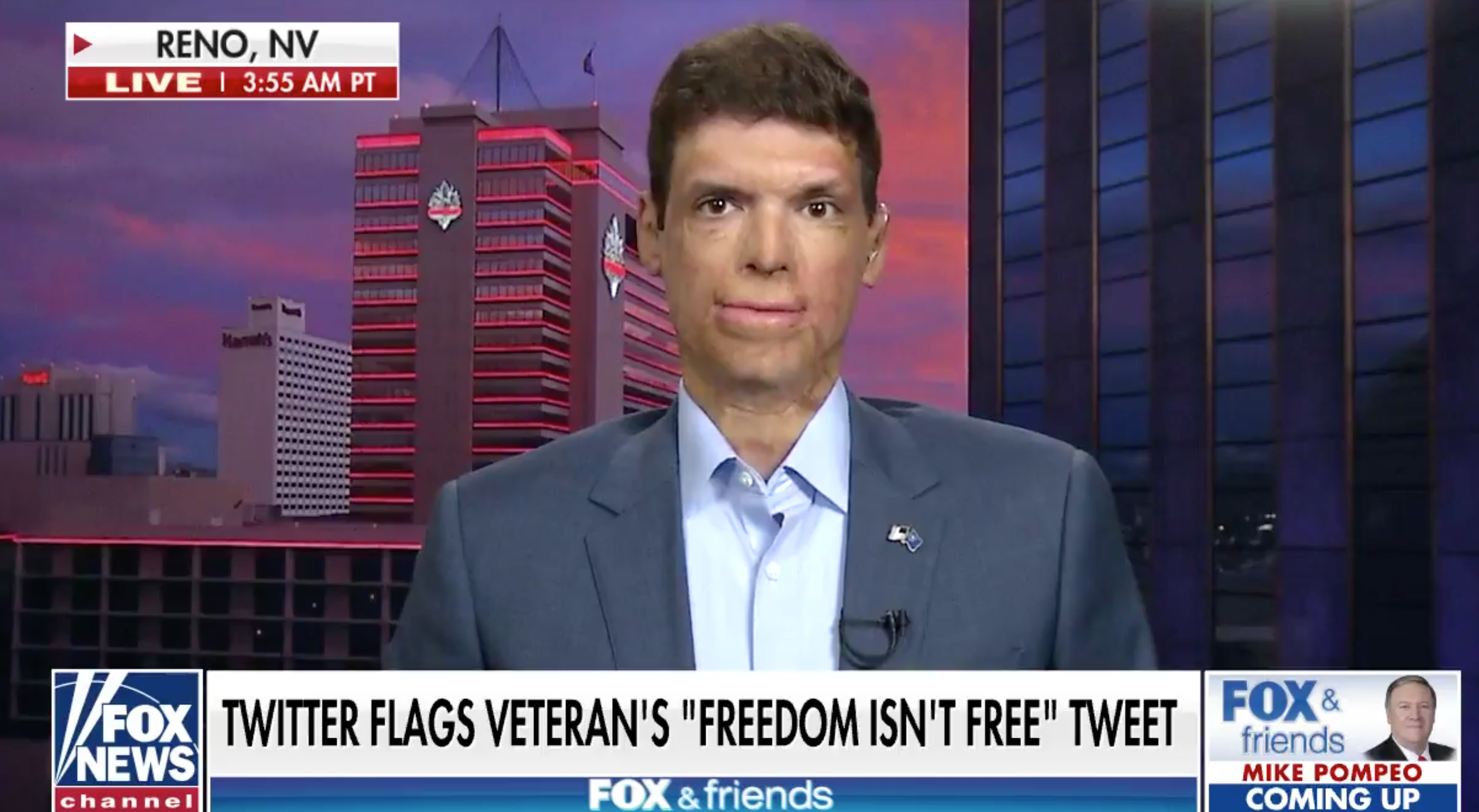 US Senate candidate Sam Brown criticizes Twitter for banning him