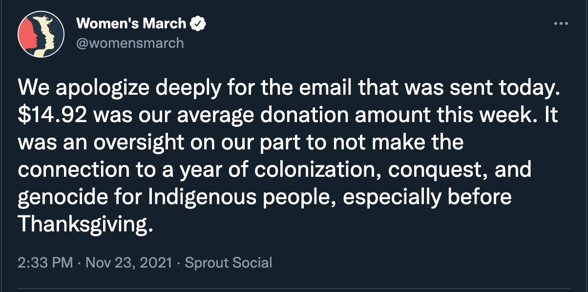 Women’s March apologizes for ‘$14.92’ fundraising email