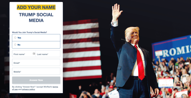 Trump social network used for Republican fundraising