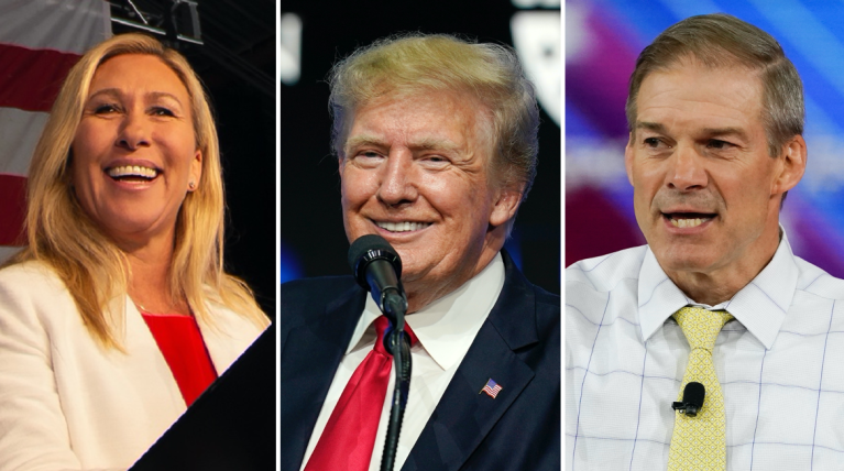 Trump endorses ‘warrior’ Marjorie Taylor Greene and ‘fighter’ Jim Jordan