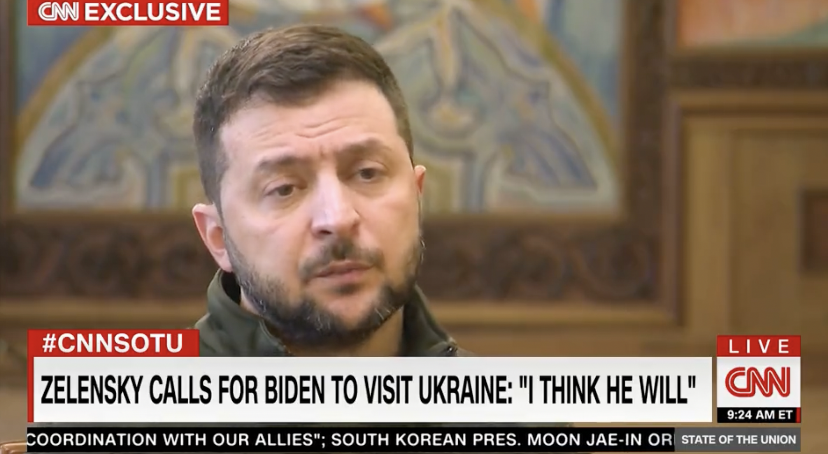 Zelensky says Biden should visit Ukraine