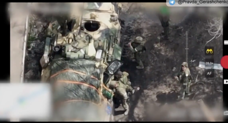 SEE IT: Russian soldier gives drone middle finger before it drops bomb