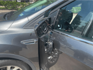 Damage to a car belonging to an Abbott campaign volunteer.