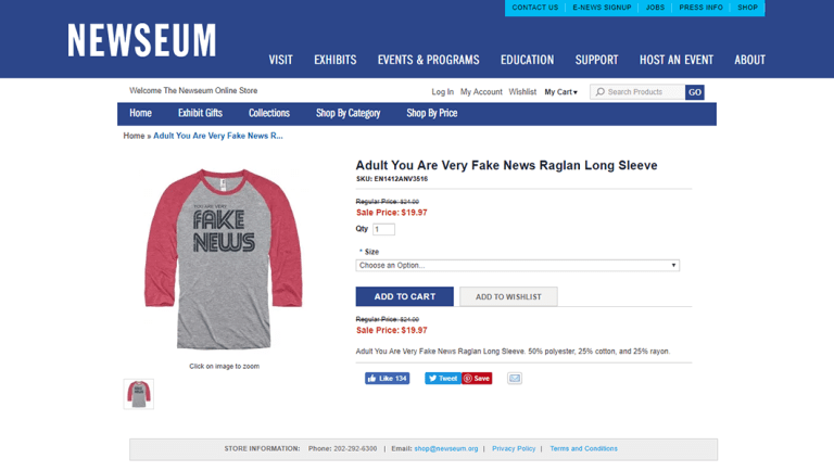 Newseum apologizes for ‘fake news’ shirts, will continue to sell MAGA gear