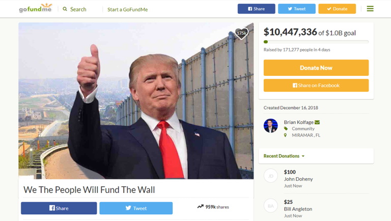 Public donations for border wall soar past $10M in three days