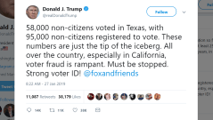 Trump shares misleading statistics on voter fraud in Texas