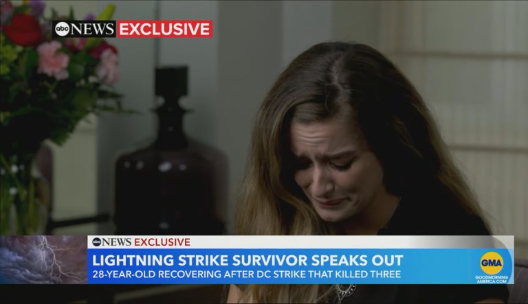 White House lightning strike survivor breaks down in tears after horror incident
