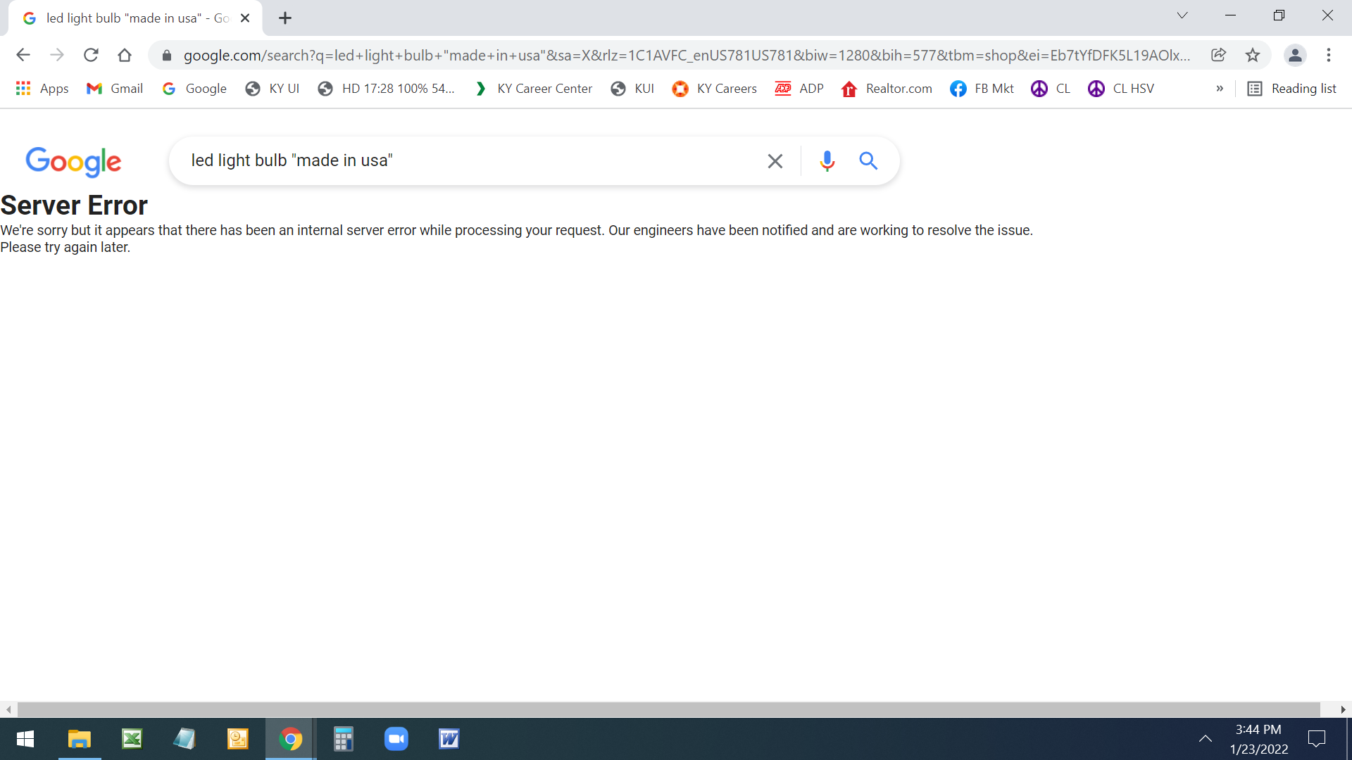 Google "Made in USA" search blocked photo