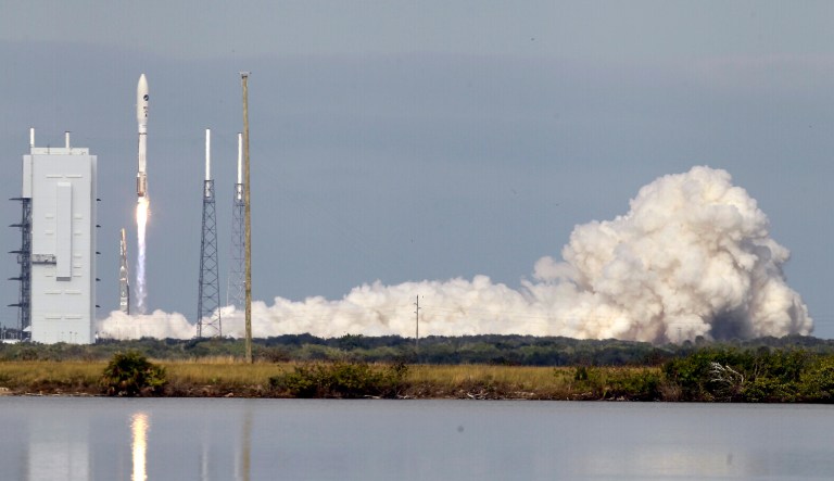 A United Launch Alliance Atlas V rocket, carrying an X-37B experimental robotic space plane, lifts off from launch complex 41 at the Cape Canaveral Air Force Station on Dec. 11, 2012, in Cape Canaveral, Fla.