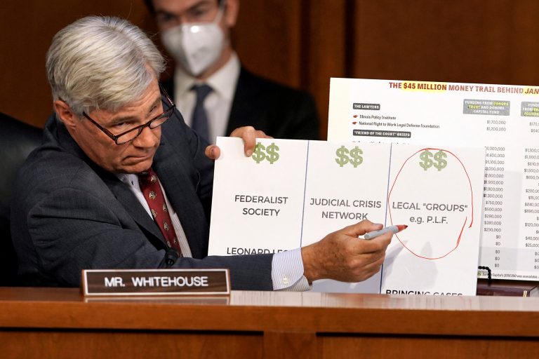 Sen. Sheldon Whitehouse doesn’t ask Judge Barrett a single question in 30 minutes of allotted time